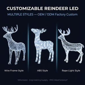 Produits OEM ODM, lumières de Noël pour intérieur et extérieur, festival, IP65, motif de <span class=keywords><strong>cerf</strong></span> 3D, lumières de rue, décorations - Product Image 3