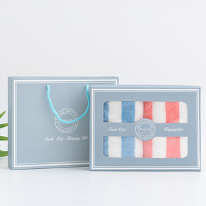 Coral Fleece Bath Towel Set Gift Box 300gsm Customizable With Logo For Birthday Favor - Product Image 1