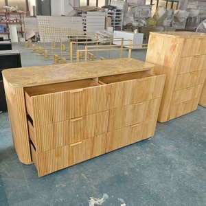 Meubles de chambre à coucher en chêne, taille king, 5 pièces, ensembles complets de chambre à coucher, lit queen en bois avec rangement - Product Image 6