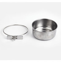 Vente en gros de bols pour chiens Birdstory écologiques en acier inoxydable 201, accessoires pour animaux de compagnie à suspendre à la cage, utilisation en intérieur
