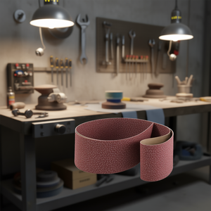 Banda de tela abrasiva 1750x150 mm de corindón grano 80 para lijado de metales - Product Image 3