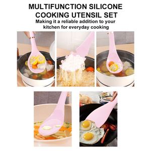 Household Six-piece Silicone Cooking Utensils Set Non-stick Scoop Spoon Spatula Kitchen Kitchenware <b>Tools</b> With Rotating Stand - Product Image 4