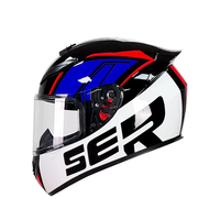 Casque de moto intégral 008-130 pour hommes et femmes, toutes saisons, casque de course de sécurité, accessoires modifiés, neuf