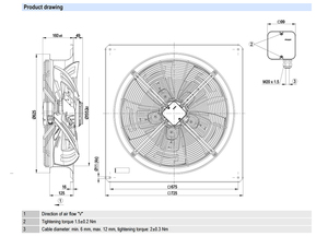 พัดลมแกน AC รุ่น ebm-papst W4D560-GM03-01 ขนาด 560 มม. สำหรับงานหนัก ใช้ในระบบระบายอากาศอุตสาหกรรม ระบบ HVAC และระบบหอทำความเย็น - Product Image 2