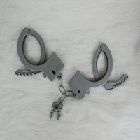 Menottes en plastique grises pour adultes, accessoires de déguisement amusants, accessoires de costume, vêtements, cosplay, cadeau de fête, unisexe, Halloween, jeu de rôle, jouet