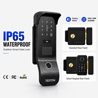 Serrure de porte intelligente extérieure étanche IP65 Tediton avec empreinte digitale, code, carte, clé, contrôle par application Tuya TTLock pour portail de villa, porte en métal