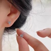 Anting Tusuk Bunga Iris Biru Kecil nan Indah untuk Wanita, Perhiasan Tindik Telinga Floral Serbaguna, Tidak Perlu Dilepas