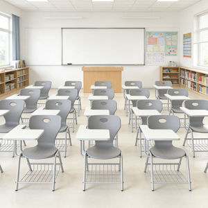 School Furniture Factory Supplier Training <strong>Chair</strong> with Writing <strong>Pad</strong> Student <strong>Chair</strong> with Attached Desk for Office Conference - Product Image 1