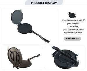 Prensa de <span class=keywords><strong>tortillas</strong></span> de hierro fundido precondimentada de 6/8/10 pulgadas con logotipo personalizado, nuevo diseño, clásico, duradero, con asa plegable, sartenes <span class=keywords><strong>para</strong></span> saltear - Product Image 3