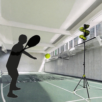 Équipement d'entraînement au tennis automatique intelligent et portable, machine à lancer et à ramasser les balles de tennis en PP