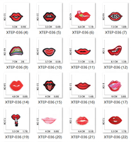 Populaire personnalisé mignon lèvres Logo vêtement broderie Patch vêtements brodés fer sur patchs pour vêtements chapeaux