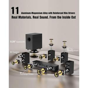 Barra de Sonido Hiwill-Audio 5.1.2 con 4 Altavoces Surround con Cable para Sistema de Sonido Envolvente para Smart TV, Cine en Casa y Más - Product Image 3