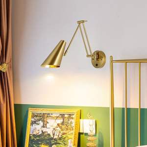 İskandinav lüks LED geri çekilebilir kapalı duvar lambası Modern stil ayarlanabilir okuma işık yatak odası başucu dekor için uzun kol ile - Product Image 5