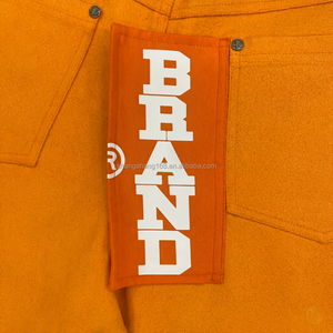 Streetwear personalizado Casual Couro Encerado Calças Especializadas Studs Botton Iridescent Laser Tag <span class=keywords><strong>Baggy</strong></span> Carpenters Calças dos homens - Product Image 3