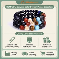 Bracelet en pierres précieuses naturelles 8 planètes du système solaire, perles de base en Goldstone bleu, Œil de tigre, Agate rouge, Turquoise, 3 tailles, OEM