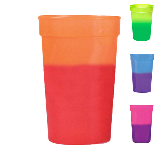 12OZ/16OZ/22OZ PP American Style Eco-Friendly Unbreakable Large Capacity Color Changing Portable Stadium Cups Customized Logo