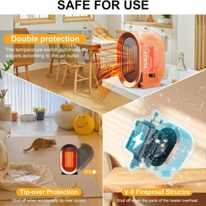 Indoor Electric Portable Space <b>Heater</b> 1200W Personal Desk <b>Heater</b> with Thermostat for <b>Small</b> Room Bedroom Quiet Heating Ceramic - Product Image 5