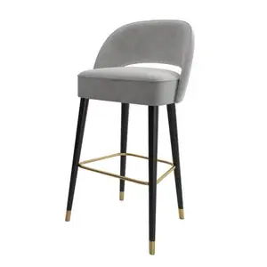 Bar sandalyesi Nordic uzun sayaç mobilya altın Metal kadife geri lüks mutfak deri Modern yüksek tabure Bar sandalyesi s Bar masası
