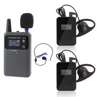 Système de guidage audio sans fil 2.4G Longue durée de vie de la batterie 999 canaux Port Type-C pour conférence de traduction