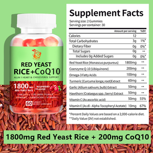 Gomitas de Arroz de Levadura Roja y CoQ10 con Extracto de Cúrcuma y Extracto de Ajo, Suministro de Fábrica, Gomitas para el Apoyo del Colesterol - Product Image 6