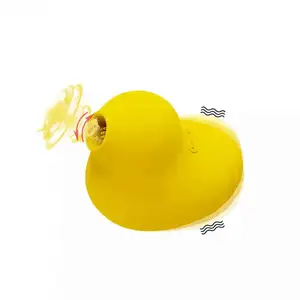 Vibrador de sucção de pato amarelo recarregável para adultos, dispositivo para masturbação, brinquedo divertido para mulheres