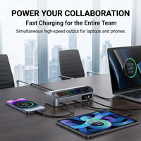 Station de charge de bureau GaN 470W à 6 ports avec écran LCD, chargeur rapide PD QC, hub de charge de bureau USB Type C