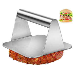 Venta caliente Prensa de hamburguesas de carne Prensa de hamburguesas redonda y cuadrada de acero inoxidable de 5,5 pulgadas para <span class=keywords><strong>plancha</strong></span> - Product Image 5