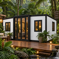 Eco Lodge Maison Conteneur Pliante de 20 pieds, Cabine Modulaire Préfabriquée Tropicale pour Hébergement de Resort