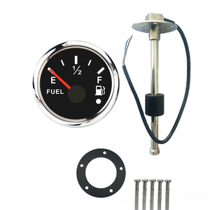 مقياس مستوى الوقود مقاوم للماء IP67 بقطر 52 ملم + مستشعر مستوى الزيت 100-500 ملم 0-190 أوم مع إضاءة LED حمراء وتنبيه للسيارات والمركبات الترفيهية والكرفانات 12 فولت/24 فولت - Product Image 1