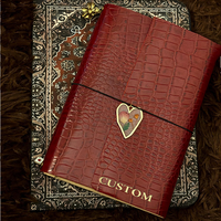 Carnet de notes de luxe en cuir PU gaufré crocodile avec reliure cousue, étui rigide, pochette A5, journal personnalisé avec logo, coffret cadeau d'affaires