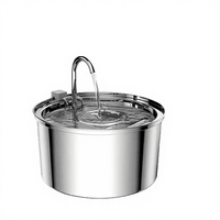 Fontaine à eau automatique ovale pour chats et chiens de 3,2 L, avec robinet en acier inoxydable, distributeur en forme de robinet, pour intérieur/extérieur, avec filtre