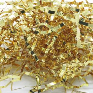 Lujoso Relleno Metálico Iridiscente de Papel Mylar Dorado Biodegradable, Papel Triturado de Corte Ondulado para Relleno - Product Image 4