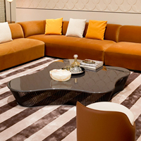 Ensemble de tables basses de luxe personnalisées pour salon, table à thé centrale en acier inoxydable pour villa et appartement