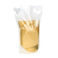 Personnalisé Refermable 30ml 300ml 500ml 1000ml Transparent Jus Clair Emballage De L'eau Bec Poche En Plastique Potable Sacs