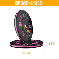 Ensemble de plaques de pare-chocs codées par couleur-Plaques de poids en caoutchouc noir de 2 "pour la musculation domestique/commerciale