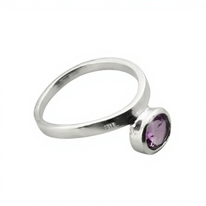 925 Sterling <b>Silver</b> Bezel Setting Natural <b>Amethyst</b> Gemstone <b>Ring</b> Trendy Christian Handmade Antique Fine Jewelry Certified - Product Image 1