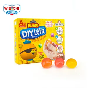 משלוח מדגם חלאל כדור צורת Gummy אבקה לערבב תירס Gummy סוכריות מתוק פירות טעם מגניב ויבש תיבת אריזה 18 חודשים