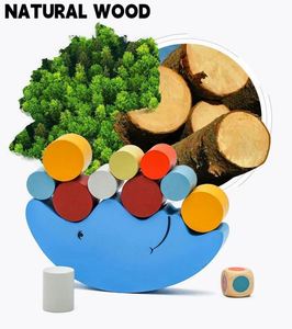 Wobbling Blue Moon Stacking Wooden Block Set Construction DIY Toy Sensory Puzzle <b>Tower</b> Balance Game for Child - Product Image 3