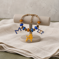 Mode fait à la main perles européennes lettres grecques doré caniche Animal Sigma Gamma Rho sororité Bracelets bijoux pour cadeau