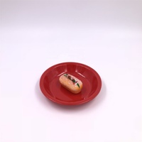 Assiette à salade en mélamine rouge écologique populaire, vente en gros, assiette à soupe en plastique durable pour les fêtes