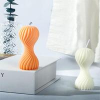 Diy handgemachte gedrehte Gips geometrische Welle Kerze Silikon form 3d geometrische Form Silikon Kerzen form