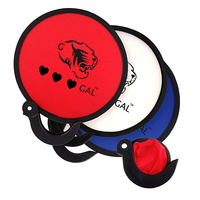 Plage logo personnalisé rond pliable ventilateur pliable en polyester à disque volant avec poignée