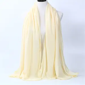 新款特价批发大尺寸运动衫围巾弹力头巾普通穆斯林女性高级运动衫棉头巾