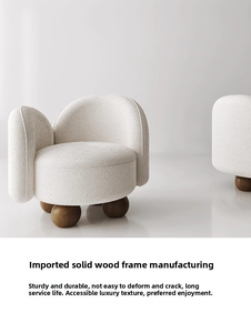 كرسي أريكة إيطالي صغير فاخر فردي ، صوف خروف شهير كسول للإنترنت ، خزانة غرفة معيشة - Product Image 6