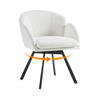 Chaise de bureau pivotante à 360° en acier, fauteuil de bureau en forme de fleur, coussin amovible, salon, chambre, bureau, meubles de maison