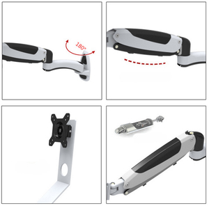 Brazo de resorte de Gas para montaje en pared, soporte de aluminio para sentadillas, 15-27 pulgadas, <span class=keywords><strong>Monitor</strong></span> <span class=keywords><strong>LCD</strong></span> + soporte para teclado, soporte de movimiento completo ajustable - Product Image 5