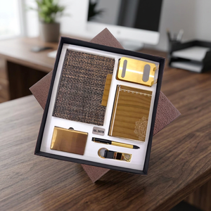 Luxury <b>10</b>-Piece Corporate <b>Gift</b> Sets Personalized Notebook Card Holder Mobile Stand Keychain-Metal Components for Business Events - Product Image 3