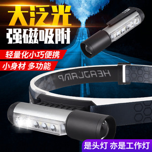 Multifunctional Magnetic Clip <b>Led</b> Headlamp With <b>Red</b> Green White <b>Light</b> Usb Rechargeable Portable Outdoor Use - Product Image 3