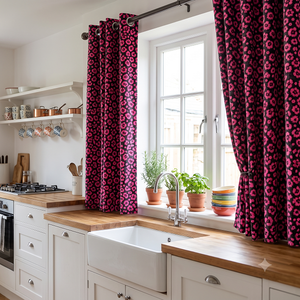 Purple Pink Leopard Print Semi Sheer <b>Curtains</b> Soft Lightweight Window Drapes <b>for</b> Bedroom Living Room Balcony Hotel Interior Home - Product Image 1
