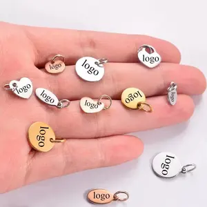 Schmuck zubehör-Halskette Tags Markenname für Ketten anhänger Vergoldeter Edelstahl Benutzer definierte LOGO Tags für Halskette